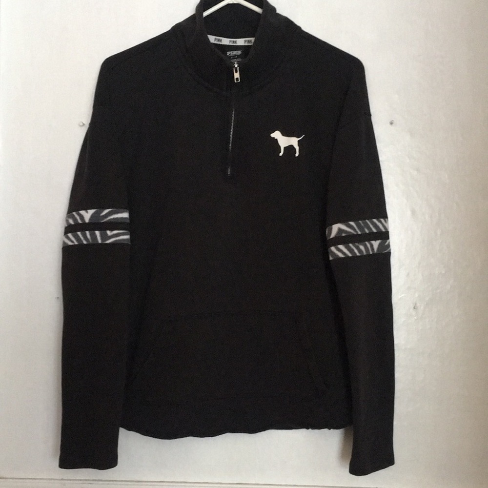 Pink Black Sweatshirt by Victoria Secret